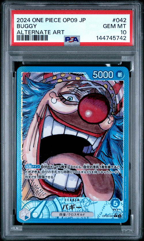 One Piece JP Buggy Alternate Art 2024 OP09-042 PSA10